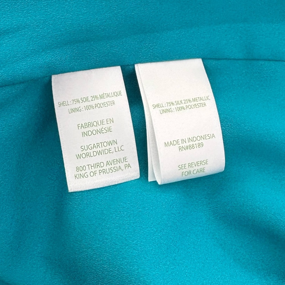 Lilly Pulitzer Florin SILK Tank Top Teal Swirl Clip MEDIUM resortwear luxe glam - Picture 8 of 9